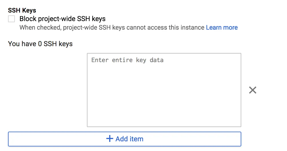 SSH Keys data