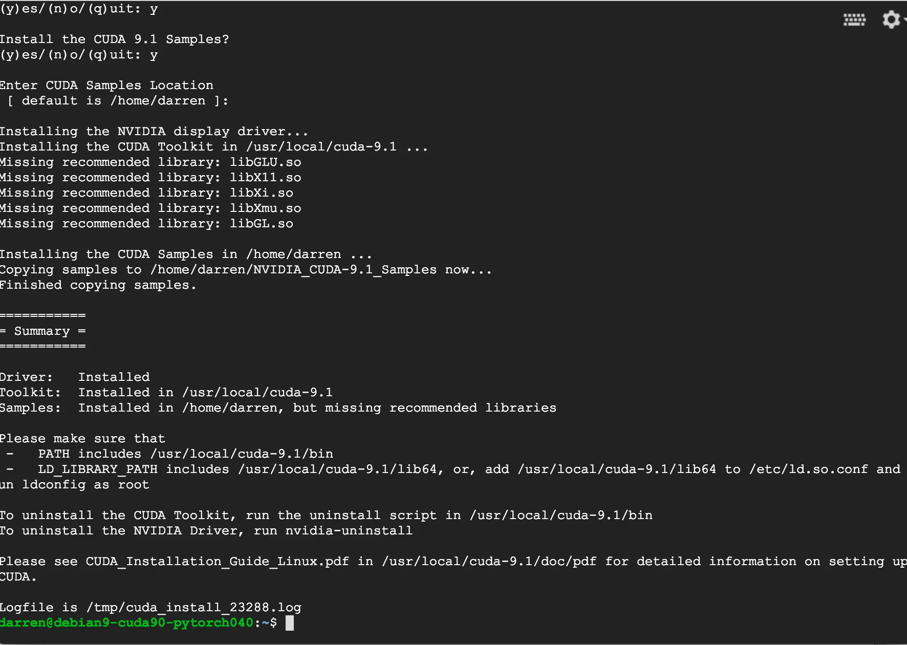 VM installing NVIDIA devices and CUDA toolkit